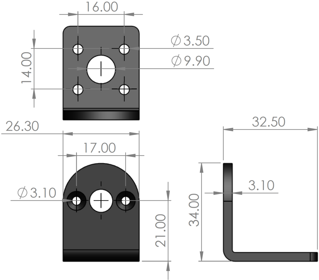 25mm Gearmotor – Mounting Bracket – RANGLEBOX